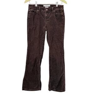 Tommy Hilfiger Y2K Brown Ribbed Corduroy Low Rise Boot Cut Pants Women-4 Petite
